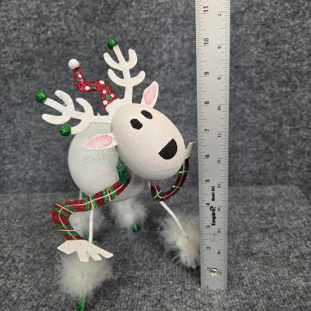 Pier One Imports Decor Christmas Retired Snowball Glitter Reindeer 10